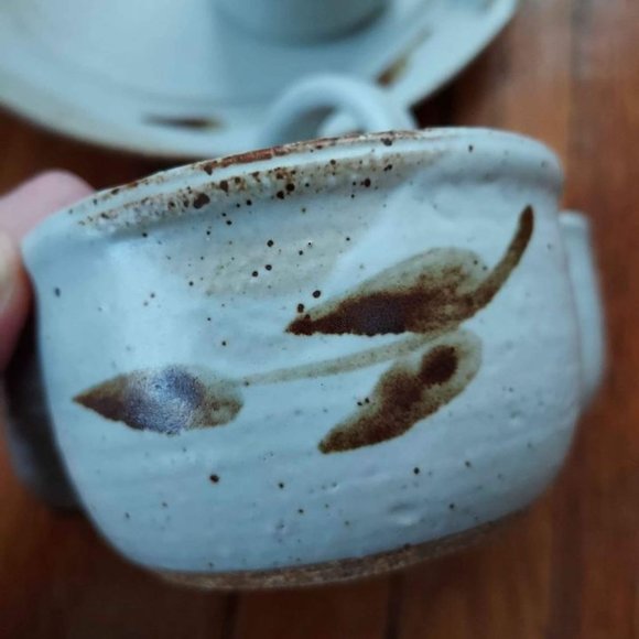 Chip and Dip plate and triple dip condiment salsa queso bowl - pottery -… - Picture 7 of 8